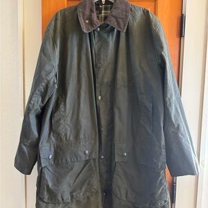 Barbour Border Jacket Vintage Made England Coat wax Oil Olive 42